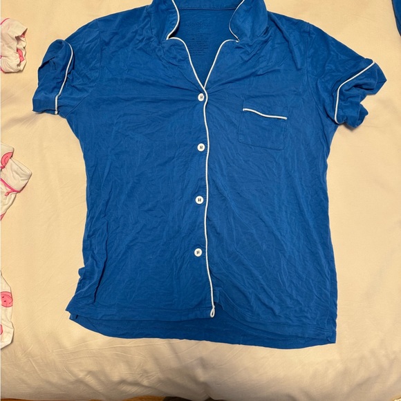 Katie J NYC Blue Women's Pajama Set with White Trim - Picture 2 of 4